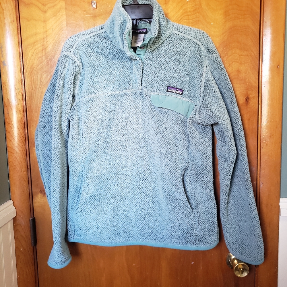 Patagonia seafoam green pullover SzL